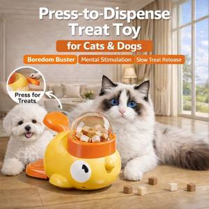 Moderno Dispensador de Golosinas para Perros con Forma de Pato Amarillo, Juguete Interactivo con Sistema de Presión para Alimentar, Comedero de Rompecabezas de Material PP con Diseño de Dibujos Animados para Alimentos Liofilizados - Product Image 2