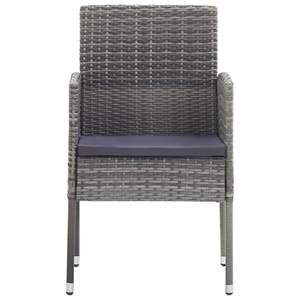4-Piece <b>Patio</b> <b>Chairs</b> with Dark Gray Poly Rattan <b>Cushions</b> Gray n Durable Material - Product Image 3