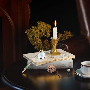 Brass <b>Candle</b> Warmer with Flower Shade Tabletop Decor Indoor Light Fixture - Product Image 5