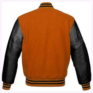 Blouson universitaire rouge pour homme en polaire, couleur unie, col montant, coupe classique, hiver, style urbain, fermeture éclair, imperméable et coupe-vent - Product Image 5