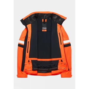 Men's Orange Waterproof Ski Jacket With Hood And Zipper Closure Gore-<b>Tex</b> Material Synthetic Insulation Left Sleeve Logo - Product Image 4