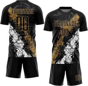 เสื้อฟุตบอลพิมพ์ลายดิจิตอลสีดำแบบกำหนดเองสำหรับผู้ใหญ่ แขนสั้น ยูนิเซ็กซ์ ผลิตจากโพลีเอสเตอร์ 100% คุณภาพสูง ระบายอากาศได้ดี - Product Image 5