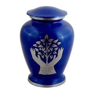 Urnes funéraires modernes et durables de haute qualité, Arbre de Vie, pour cendres humaines, grande urne en aluminium pour adulte, vase de sol, fournitures funéraires - Product Image 1
