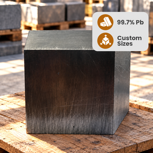 Barras de Plomo Puro al 99.97% Fabricadas en Malasia, Grado Industrial, Protección Contra Radiación, Acabado Mecanizado Gris, Bloque de Plomo de 4x4x2 Pulgadas - Product Image 1