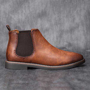 Botas Chelsea de Estilo Británico para Hombre, Botines Vintage con Acabado Pulido, Botas Cortas de Talla Grande para Hombre - Product Image 3