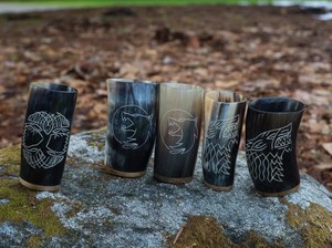 Handcrafted Natural Horn Glass Premium Eco Friendly Drinking Glass Durable Unique Luxury <b>Table</b> Decor Item Set - Product Image 2