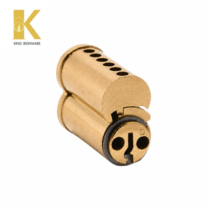 Cilindro de núcleo intercambiable de formato pequeño con múltiples opciones de ranura para llave, latón satinado, ranura tipo D de 6 pines para seguridad en edificios comerciales - Product Image 3
