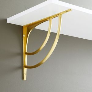 Strong Brass Shelf <b>Bracket</b> for Heavy Wooden <b>Shelves</b> Secure Wall Mounted Storage and Display Applications - Product Image 1