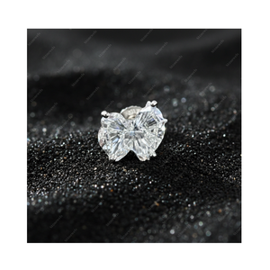 Regalos de Navidad, Pendientes de Plata de Ley 925 Chapados en Oro Fino con Diamante Cultivado en Laboratorio de 3 Quilates con Certificación GIA IGI, Diseño de Perro Pomerania, para Él y para Ella - Product Image 1