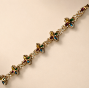 Bracelet à maillons et chaîne florale Namivaa pour femme, style hip-hop, finition polie, sertissage griffe, cadeau de mariage ou de fête, bijoux - Product Image 2