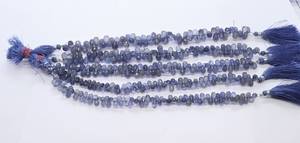 Perles d'iolite naturelle facettées en forme de goutte, perles de pierre précieuse d'iolite bleue, perles d'iolite facettées en forme de goutte pour la fabrication de bijoux, 8 pouces - Product Image 3