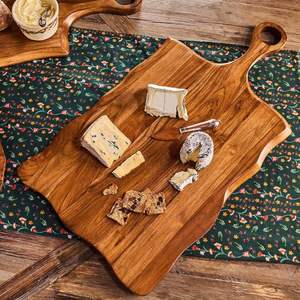 Tabla de charcutería de nogal negro con asa, bandeja redonda para cortar queso, para aperitivos y bocadillos - Product Image 6