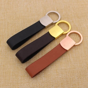 Vente en gros de porte-clés en cuir PU noir classique, porte-clés en cuir rétro, porte-clés en cuir avec logo de marque personnalisé - Product Image 6
