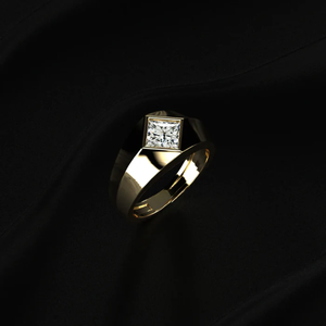 Ensemble de bagues Kite : Bague signet diamant taille princesse, Bague de fiançailles, Bague en diamant 14K, Bague en diamant de laboratoire VVS-VS, Cadeau de Saint-Valentin - Product Image 2