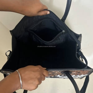 Hand Tooled Cowhide Genuine Leather Tote <b>Bag</b> Western Pattern Embroidery All Season Women's Shoulder <b>Bag</b> for Daily Use Tote <b>Bag</b> - Product Image 6
