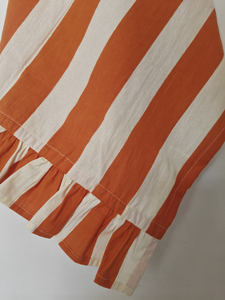 Serviette de cuisine en coton décorative à imprimé floral, orange et blanc, imprimée à la main, tissée, rectangulaire, lavable en machine - Product Image 5