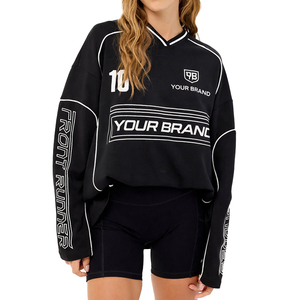 Custom Long Sleeve Football Jersey Oversized Streetwear Heavyweight Mesh Sports Jersey Men Breathable Polyester OEM Manufacturer - Product Image 1