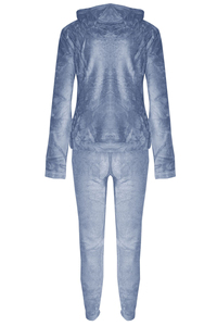 Ensemble de survêtement en velours personnalisé pour femme, grande taille, avec sweat à capuche zippé et pantalon de jogging, motif uni, 2 pièces, hauts courts, imperméable – Vente chaude - Product Image 6