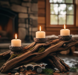 ชุดเชิงเทียนเกลือหิมาลัยสีชมพูธรรมชาติ พร้อมที่วาง 3 ชิ้น แกะสลักด้วยมือจากหินเกลือ สำหรับตกแต่งบ้านและสปา - Product Image 2