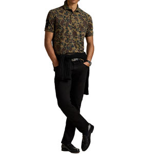 เสื้อเชิ้ตตาข่ายลายพรางสำหรับผู้ชาย OEM ODM แบรนด์ส่วนตัว ปักลาย Big Bony โลโก้สั่งทำ ระบายอากาศได้ดี ถักทอ แขนสั้น สไตล์ลำลอง คลาสสิก - Product Image 6