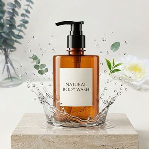 Lotion <b>Pump</b> Bottle Rectangular PET 250ml Amber Plastic Bottle with <b>Black</b> <b>Pump</b> for Skincare Packaging Vietnam Manufacturer - Product Image 4
