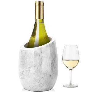 Seau à glace en marbre de qualité supérieure, style marbre blanc naturel, refroidisseur de bouteilles décoratif, refroidisseur de haute qualité - Product Image 2
