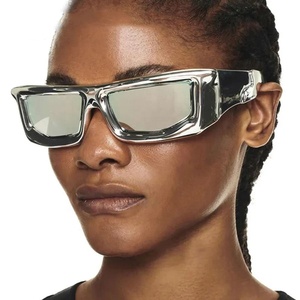 Lunettes de soleil carrées créatives et personnalisées, style punk, hip-hop, concaves, pour la rue, avec motif photo - Product Image 3