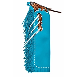 Chaps de Cuero Estilo Western para Hombre, Negros, con Flecos y Cierre de Hebilla, Accesorio Ecuestre - Product Image 1