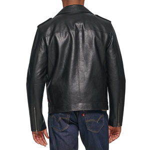 Veste de motard asymétrique en cuir véritable noir pour homme MICAH CORPORATION, style punk classique, coupe ajustée, fermeture éclair - Product Image 3