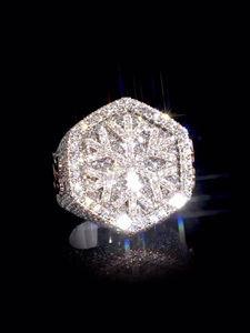 แหวนเพชรโมอิสซาไนต์ทรงเกล็ดหิมะ ประดับเพชรฮิปฮอป เงินแท้ 925 ชุบโรสโกลด์ โรเดียม แหวนผู้ชาย สไตล์บลิงค์ - Product Image 5