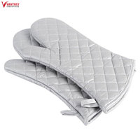 Maniques de four en coton tissé, style Mid-Century Modern, résistantes à la chaleur, à manchette longue, avec doublure en silicone anti-brûlure, durables, respirantes, Needle Vantrex