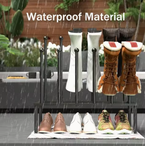 Organisateur de rangement pour chaussures en métal et bois, multi-niveaux, gain de place, étagère de rangement pour placard - Product Image 6