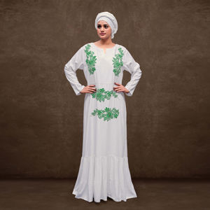 Caftán Modesto de Rayón para Eid, Ligero y Transpirable, Corte Recto, Mangas Largas, Diseño de Dobladillo Largo con Fruncido Suave - Product Image 5