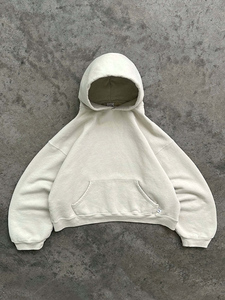 Custom Winter Oversized Crop French Terry Streetwear Puff Printed Pullover Hoodie 100% Cotton 460GSM Washed Silk Screen printing - Product Image 6