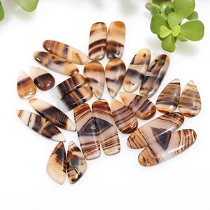 Lot de cabochons en agate de Montana de haute qualité, pierres précieuses naturelles, coupe ovale, uniques et magnifiques pour la bijouterie - Product Image 3