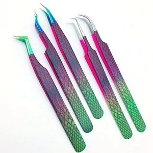 Pince à épiler professionnelle pour artiste en cils, en acier inoxydable, anti-magnétique, longueur 10 mm, pointe lisse, applicateur pour sourcils à prix compétitif - Product Image 1