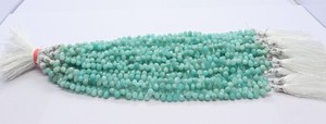 Perles de pierre précieuse en amazonite naturelle facettée en forme de goutte, 4x6 MM, perles en amazonite en forme de larme, perles en amazonite en forme de larme percées sur le côté, brin de perles en amazonite en forme de larme - Product Image 3