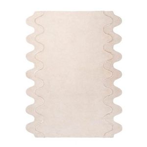 Tapis rectangulaire uni tendance moderne en coton biologique tissé plat antidérapant pour salon - Product Image 1