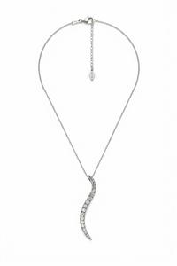 Elegante Collar con Colgante Curvo en Forma de Ola, Diseño de Barra con Diamantes, Collar de Oro Sólido de 14K con Diamantes Cultivados en Laboratorio para Mujer - Product Image 4