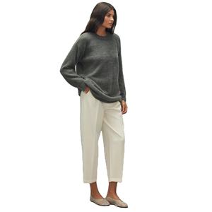 Nouveau 2026 Vente en gros Logo personnalisé Femme Col rond Manches longues Tricot brossé Mohair Alpaga Laine Sweat-shirt pour femme - Product Image 2