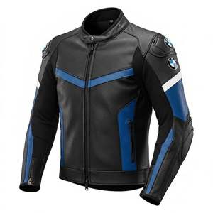 Veste de course/moto en cuir de vache BM Newly RacePro S1000 RR, style café racer classique, avec bosse pour homme, homologuée CE - Product Image 1