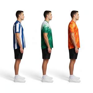 Maillots de football personnalisés 2025, nouveau style, impression numérique, 100% polyester, broderie 3D, antibactérien, manches courtes, nom de l'équipe - Product Image 3