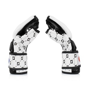 Nuevo Modelo de Guantes de MMA Fairtex Blancos y Rojos, de Cuero Profesional, con Palma Abierta, Correa Ajustable, Equipo de Combate, Entrenamiento y Sparring de Muay Thai - Product Image 5