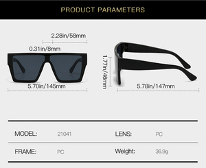 Lmamba 21041 New Fashion Classic Shade Retro Custom Mirror Lens UV400 Oversize Square Frame <b>Sunglasses</b> Women Men 2024 - Product Image 6