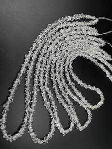 Perles de pierres précieuses en quartz diamant Herkimer blanc clair AAA+ naturel, pépites brutes de 16 pouces pour bagues de mariage et de fiançailles - Product Image 4