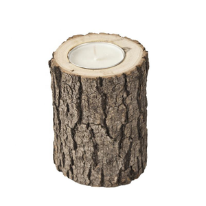 <b>Log</b> Wood Candle <b>Stand</b> Rustic Wood Candle Base Wooden Tea Light Candle Holders - Product Image 2