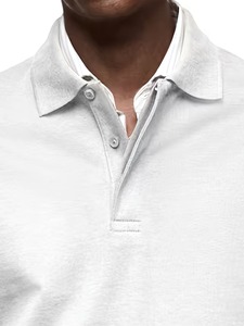 Polo à manches longues pour homme avec col zippé et poche poitrine, polo classique à manches longues pour homme, vêtement décontracté en coton tricoté - Product Image 3