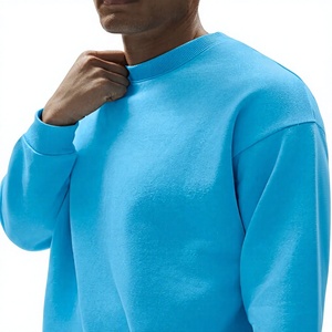 Sudadera de Cuello Redondo para Hombre, Corte Regular, Color Azul Sólido, Tejido de Algodón, Estilo Casual, Invierno, Ecológica e Impermeable - Product Image 3