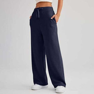 Customized <b>Women's</b> <b>Flared</b> <b>Joggers</b> Mid Waist 100% Cotton Breathable Quick Dry Eco-Friendly Casual Pants - Product Image 6