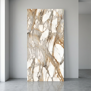 Alex Calacatta Blanc 1600x3200mm Pierre frittée haute brillance Carrelage de porcelaine pour sol mur grande dalle - Product Image 5